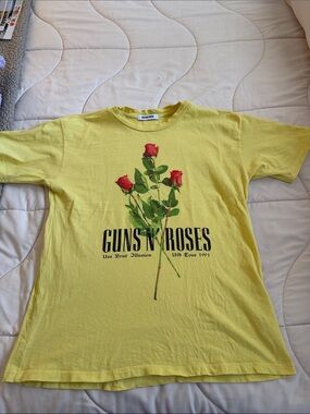 Daydreamer Guns N Roses Yellow Graphic Tee